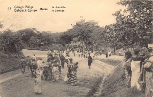 Belgian Congo 1914 Boma Sunday's Native Women at Walk Ethnic postcard B983