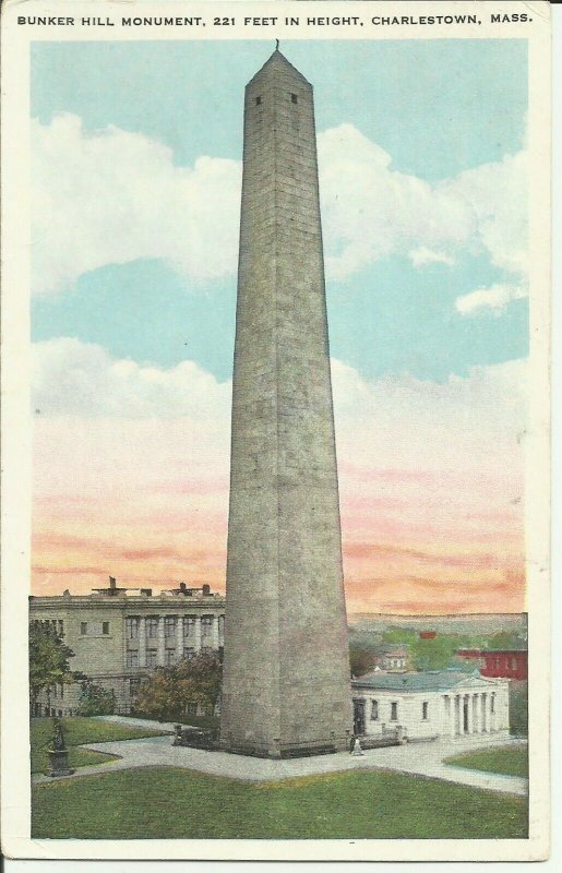 Charlestown, Mass., Bunker Hill Monument, 221 Feet In Height