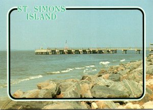 Georgia St Simons Island Greetings Showing Fishing Pier