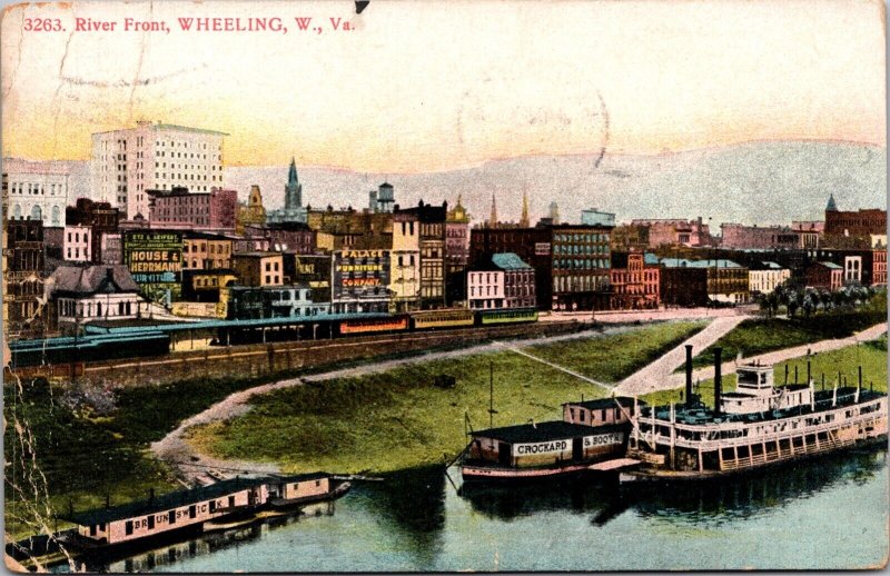 Postcard River Front in Wheeling, West Virginia