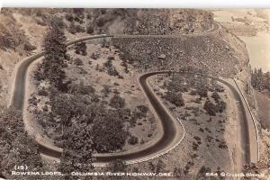 Rowena Loops Oregon Columbia River Highway Real Photo Antique Postcard J58147