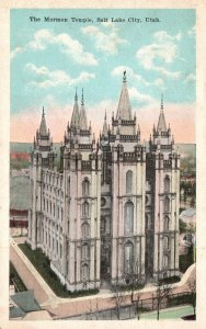 Vintage Postcard 1923 The Mormon Temple Salt Lake City Utah UT