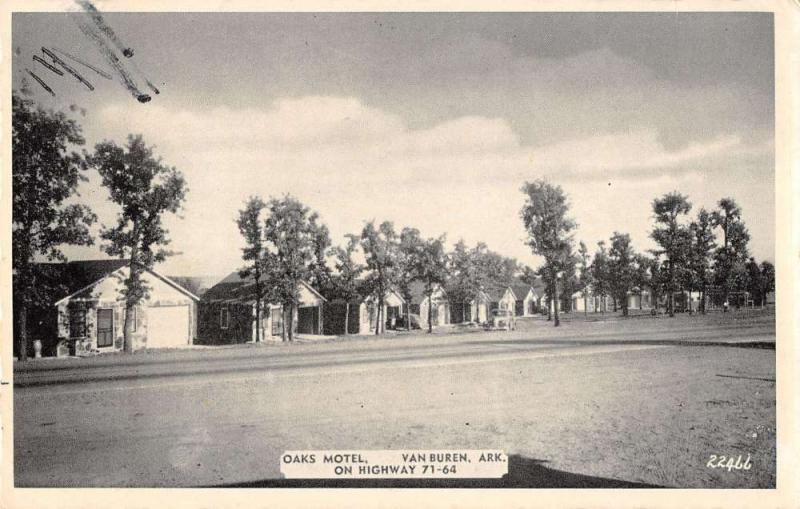 oaks motel  van buren arkansas L4398 antique postcard