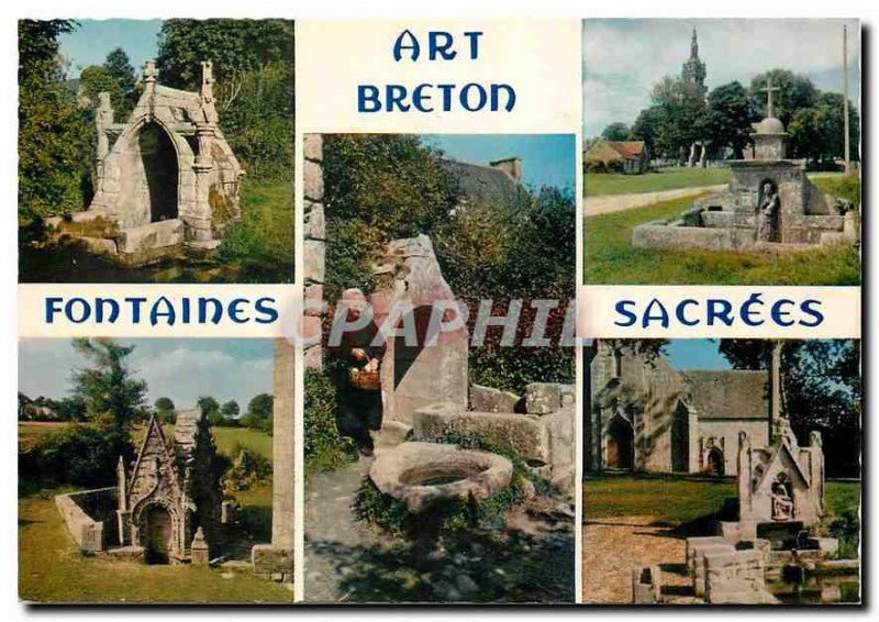 Postcard Modern Art Breton Fountains Sacred Saint Venec Berven Le Drennec Sai...