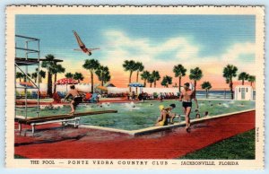 JACKSONVILLE, Florida FL ~ Swimming Pool PONTE VEDRA COUNTRY CLUB 1939 Postcard