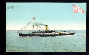 f2558 - UK Paddle Steamer - Yarmouth Belle - postcard