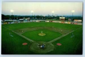 Cedar Rapids Iowa IA Postcard Veterans Memorial Ballpark Baseball Field c1960