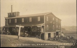 East Machias ME Maine Gaddis Bros Factory c1910 Real Photo Postcard
