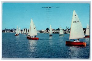 1961 Sailing On Alamitos Bay Long Beach California CA Posted Vintage Postcard
