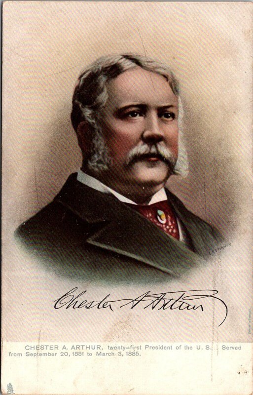 21st President Chester A Arthur Tucks 2328 Presidents of US Vintage Postcard V61