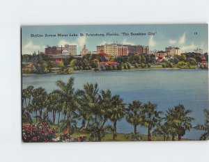 Postcard Skyline Across Mirror Lake The Sunshine City St. Petersburg Florida USA