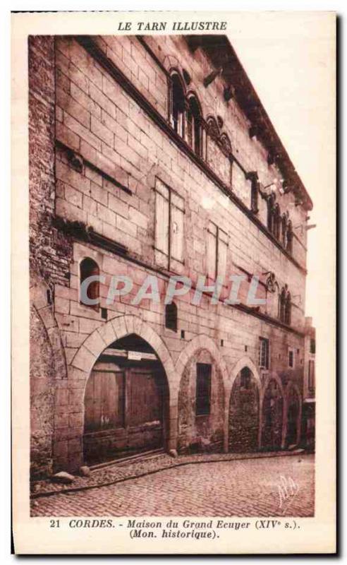 Old Postcard Tarn Illustrious Grand Ecuyer Cordes House
