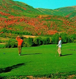 Wasatch Mountain State Park Golf Golfers Midway Utah UT UNP Chrome Postcard O12