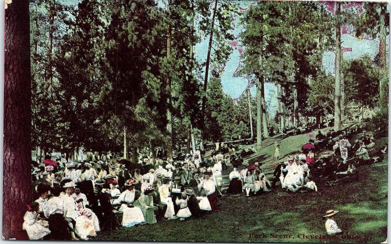 Postcard OH Cleveland Park Scene Q1