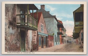 State View~Charlotte Street & Homes St Augustine Florida~Vintage Postcard