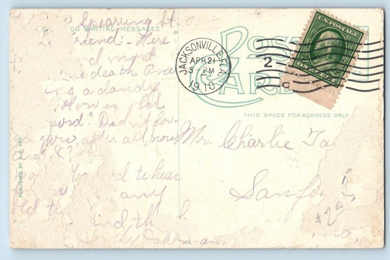 c1910 Jacksonville Florida FL Postcard Carnegie Library Exterior Building View