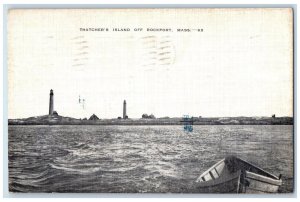 1950 Thatcher's Island Off Rockport Massachusetts MA Vintage Posted Postcard