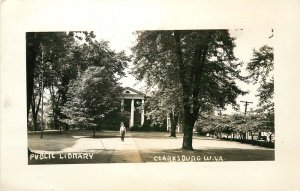 RPPC Postcard Clarksburg WV Public Library, Harrison County, Posted 1946