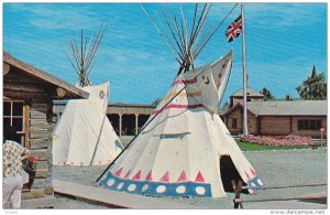 Indian Teepees, Constructed Replica, Fort Macleod, Alberta, Canada, 40-60s