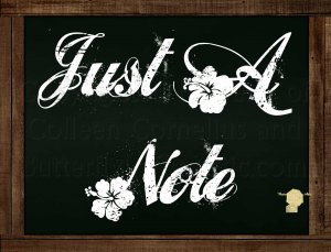 Set of 6  Postcards Blackboard Greetings - Just A Note - Simple Expressions