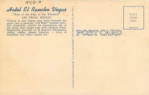 Postcard Nevada Las Vegas Hotel El Rancho Vegas Swimming Pool Teich 23-1826