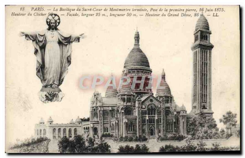 Postcard Old Paris The Basilica of Sacre Coeur in Montmartre