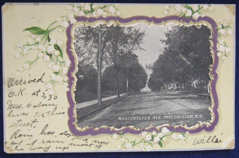 Westchester Avenue Port Chester NY Embossed 1905