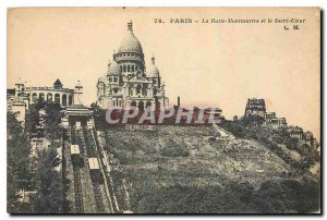 Old Postcard The Paris Montmartre and the Sacre Coeur