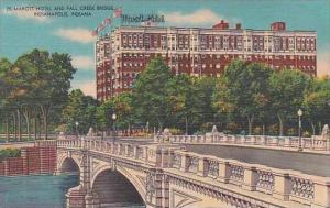 Indiana Indianapolis Marott Hotel and Fall Creek Bridge