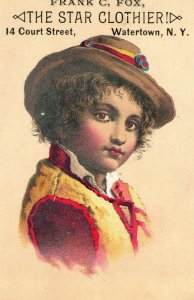 1880's Frank C. Fox, The Star Clothier, Watertown, N.Y. Trade Card P102