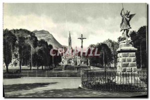 Old Postcard Lourdes St. Michael Cross and Basilica of the Britons