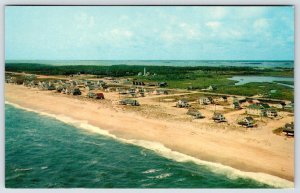 1950-60's FENWICK ISLAND DELAWARE LIGHTHOUSE AERIAL VIEW VINTAGE POSTCARD