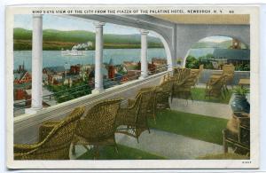 Panorama Of Newburgh New York From Piazza Palatine Hotel 1920s postcard