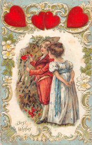 G20/ Valentine's Day Love Holiday Postcard c1910 Cute Kids Hearts 19