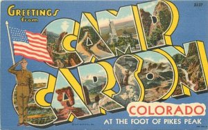 Colorado Camp Carson Large Letters multi Military Base Teich Postcard 22-1644