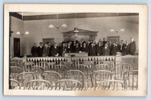 Gentlemens Postcard RPPC Photo County Board Session Court Room 1911 Antique