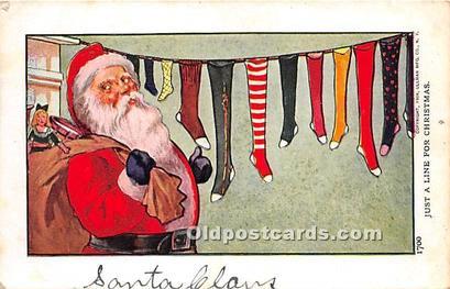 Santa Claus Christmas Writing on back indentation in card