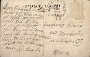 Halloween - Witch on Broom Moonlight #2 c1910 Postcard