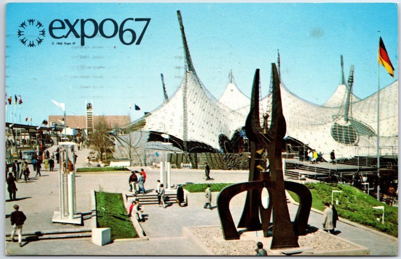 VINTAGE POSTCARD THE FEDERAL REPUBLIC OF WEST GERMANY PAVILLION MONTREAL EXPO 67