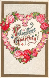 G26/ Valentine's Day Love Holiday Postcard c1910 Roses Hearts 27