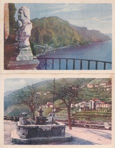 Ravello Fontana Belvedere Climbrone 2x Old Italian Postcard s