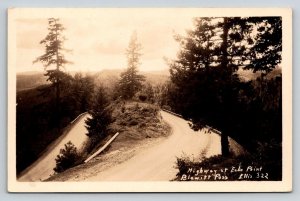 Vintage RPPC Highway at Echo Point Blewett Pass Washington State Mountain Road