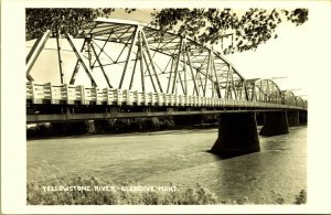 RPPC Steel Bridge Yellowstone River Glendive Montana real photo Postcard Kodak