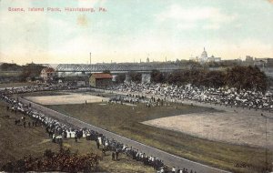 HORSE RACE TRACK ISLAND PARK HARRISBURG PENNSYLVANIA POSTCARD 1910 