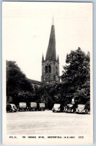 Chesterfield Derbyshire England Postcard The Crooked Spire c1950's RPPC Photo