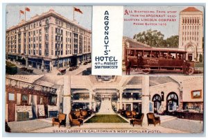 c1950 Argonaut's Hotel Multiple View Restaurant Market San Francisco CA Postcard 