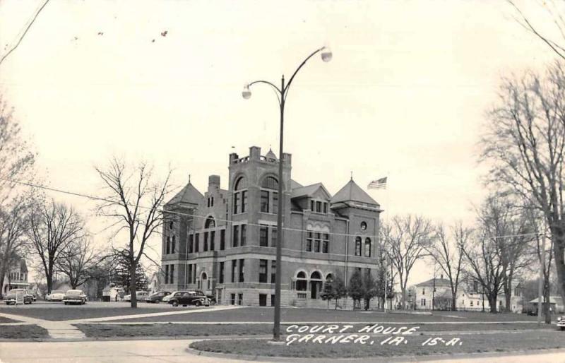 Garner Iowa Court House Real Photo Vintage Postcard JE228397