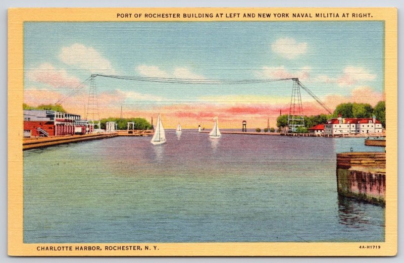 Port Of Chester Building New York Novel Militia Rochester New York NY Postcard