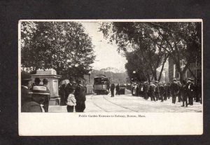 MA Public Garden Entrance to Subway Trolley Boston Massachusetts UDB Postcard