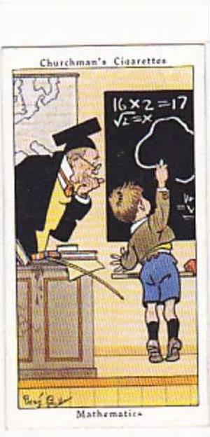 Churchman Vintage Cigarette Card Howlers No 24 Mathematics  1937